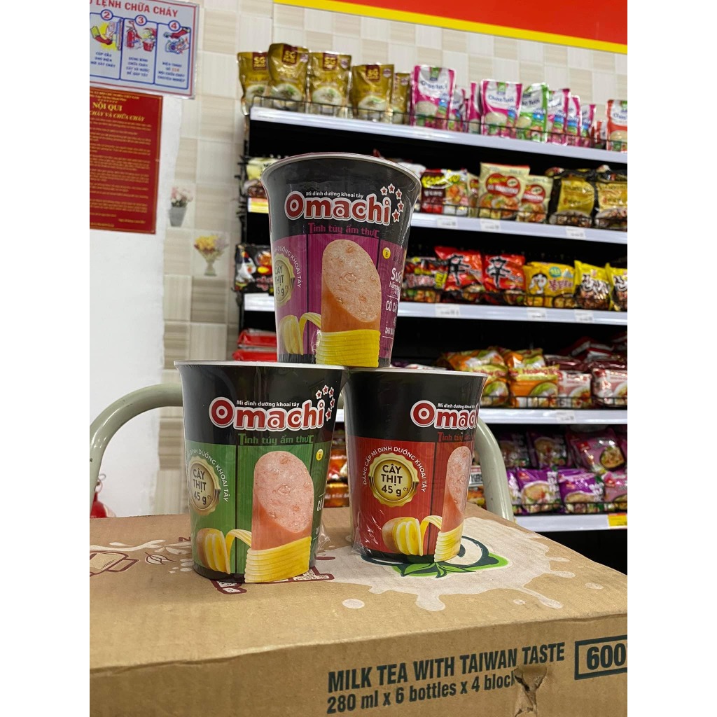 MÌ Ly có xúc xích thật OMACHI đủ vị Tôm chua cay, Bò hầm, Sườn Hầm - Ăn vặt Yu Yu Tây Ninh