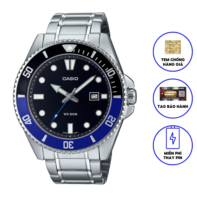 Đồng hồ nam dây kim loại Casio MDV-107D-1A2V chính hãng