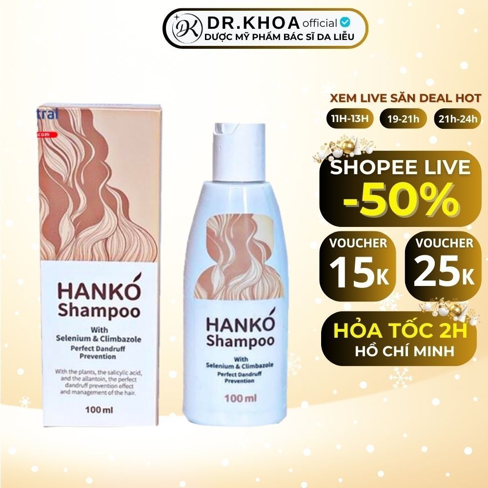 Dầu gội Hanko Shampoo Giảm Gàu Giảm Ngứa Nấm Da Đầu 110ml - Dr Khoa Da Liễu