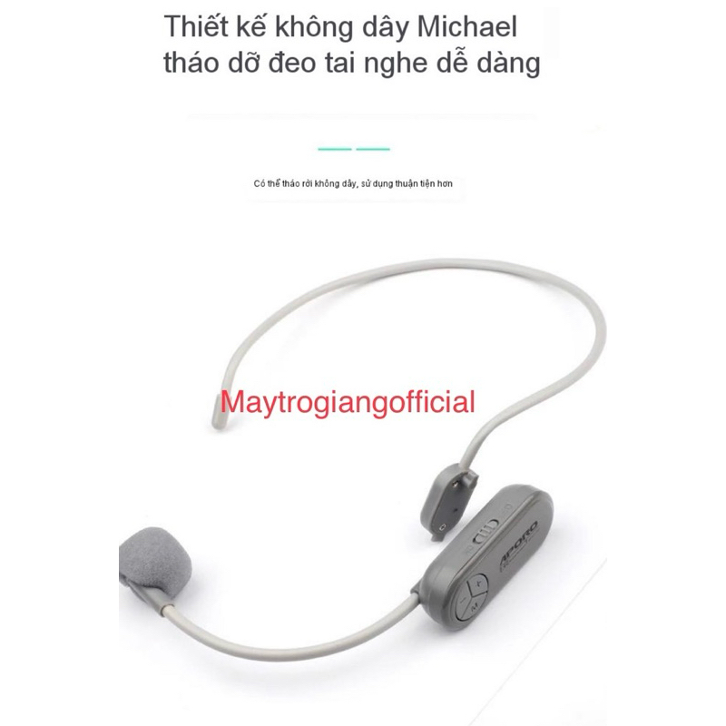 MIC không dây APORO 2.4G PLUS  màu xám  NEW 2023 dành cho máy T26 2.4g,T25 2.4g, T18 2.4g PLUS