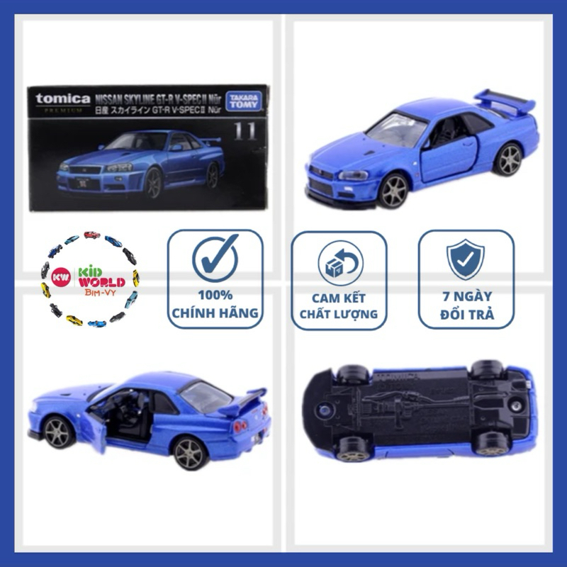 Xe mô hình Tomica Box Premium Nissan Skyline GT-R V-Spec II Nur. MS: 256. Tỷ lệ 1:62.