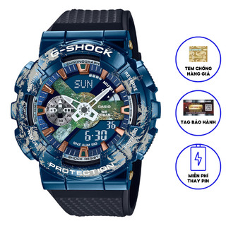 Đồng hồ casio nam dây nhựa chính hãng gshock gm-110earth-1a