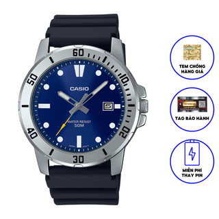 Đồng hồ nam dây nhựa chính hãng casio mtp-vd01-2e