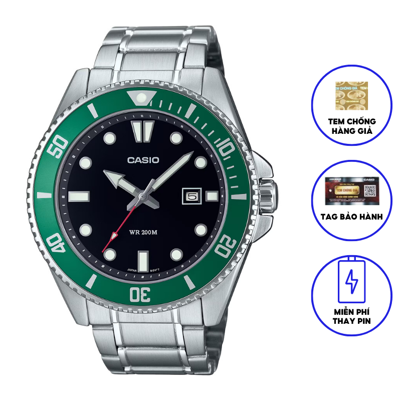 Đồng hồ nam dây kim loại Casio MDV-107D-3AV chính hãng