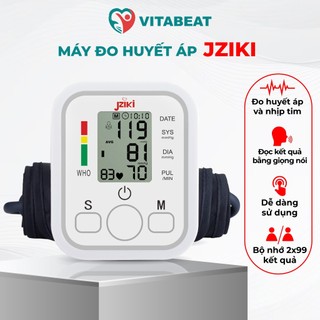 Máy đo huyết áp bắp tay JZIKI tự động hàng chính hãng, đo chính xác và nhanh chóng chỉ bằng một chạm.