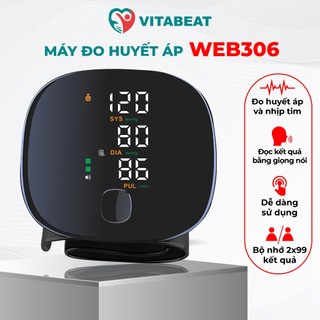 Máy đo huyết áp tự động WEB306 - Máy đo huyết áp cổ tay thông minh, cảnh báo nhịp tim bất thường