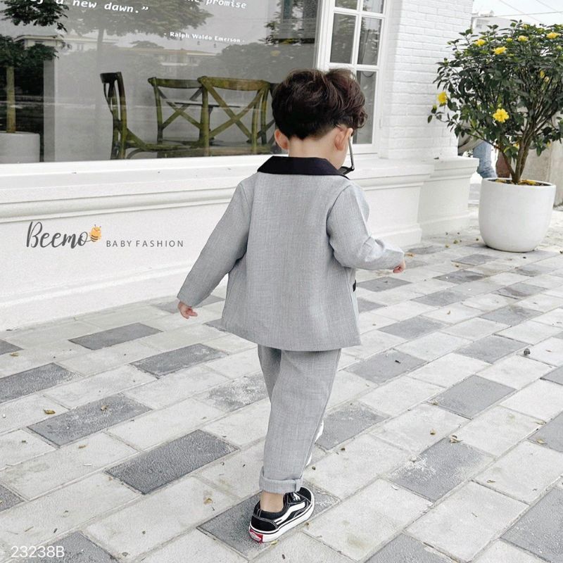 Set công tử bé trai BEEMO B077 vest bé trai chất xước Hàn thoáng mát - PAPALEMON