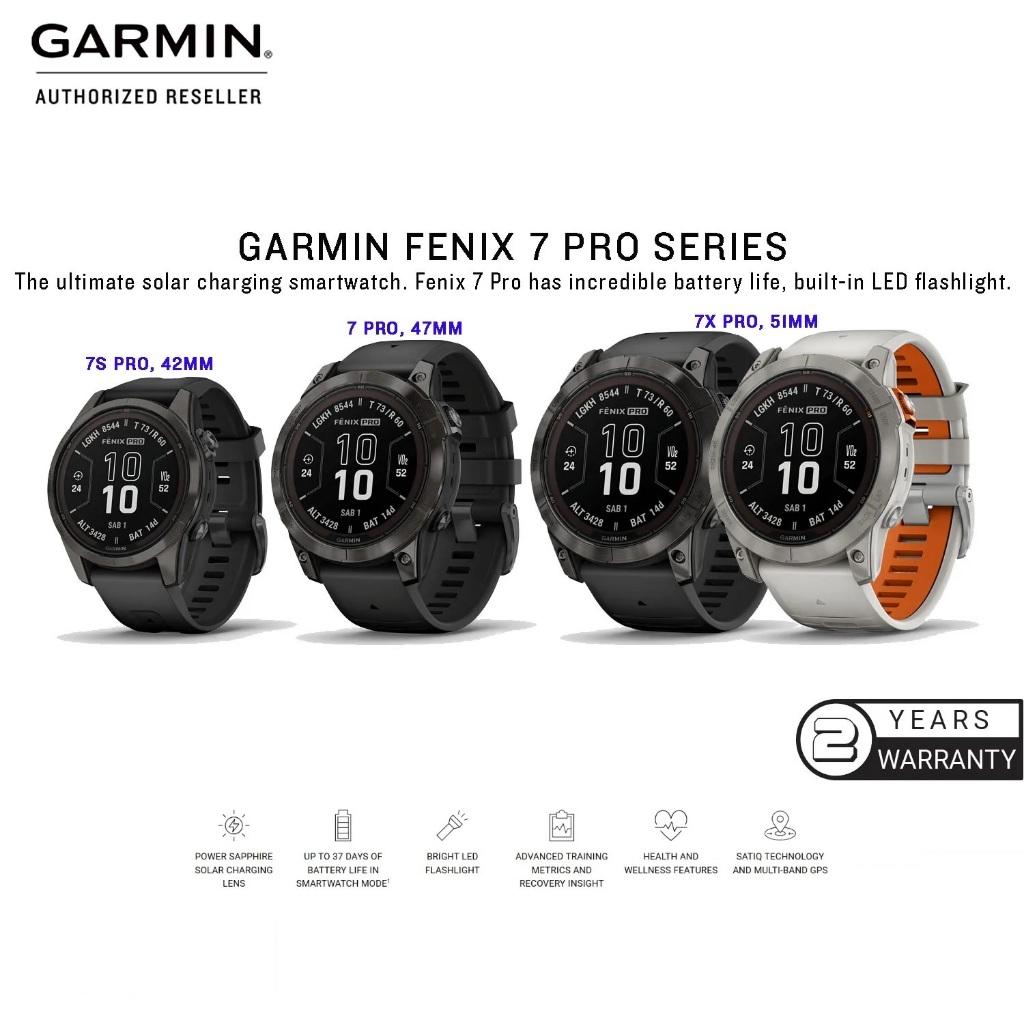 Đồng hồ thông minh Garmin fēnix 7X Pro – Sapphire Solar Edition_Mới, hàng chính hãng
