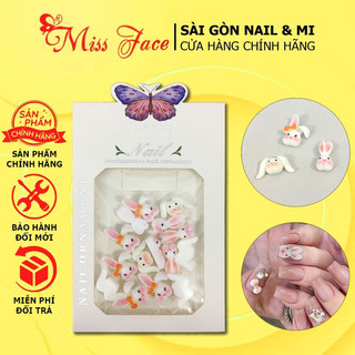 Set 15 viên charm đầu thỏ 🐰 tai dài siêu đáng yêu - charm thỏ 🐰 đính móng