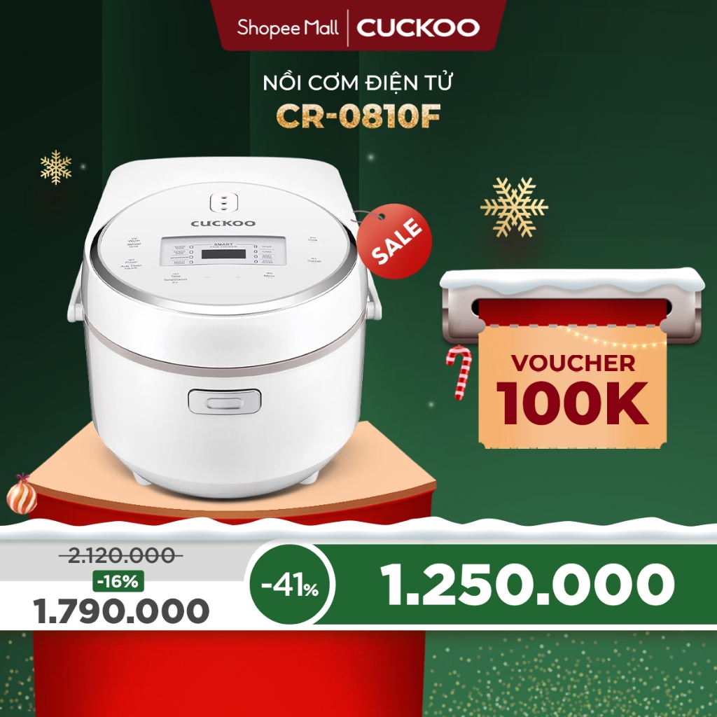 Nồi cơm điện tử Cuckoo 1.44L CR-0810F - Bảng điều khiển LED - Lòng nồi chống dính - Chất lượng Hàn Quốc- Hàng chính hãng