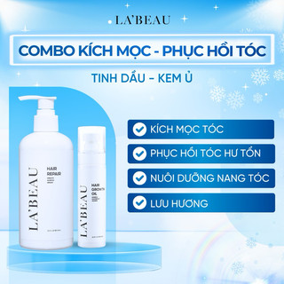 COMBO KÍCH MỌC VÀ PHỤC HỒI TÓC (Tinh dầu và Kem ủ tóc) LA’BEAU CKMPHLB