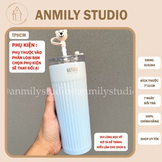  Bình giữ nhiệt cute SEYGM ANMILY CUP 500ml có ống hút kèm theo vật liệu sus304 an toàn TẶNG 1 CỌ ỐNG HÚT t-ANMILY STUDIO 