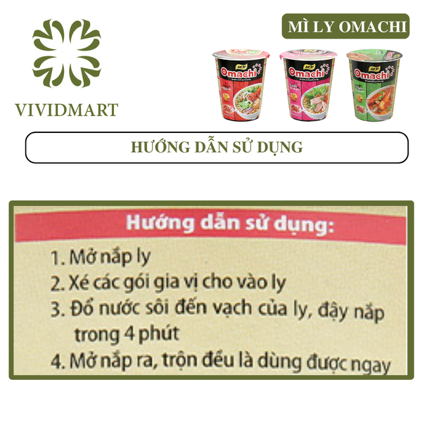 - MASAN - Mì ly OMACHI KHÔNG THỊT 3 hương vị: Xốt/Sốt Bò Hầm, Sườn Hầm Ngũ Quả, Tôm Chua Cay -