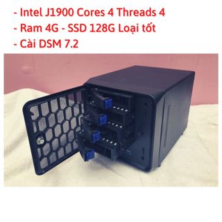 Nas J1900 XPEnology CPU 4 lõi 2.0Ghz DS918+ Ram 4G SSD 32G, Đầu ghi hình camera(4 Khay HDD)