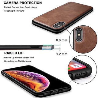 Ốp lưng da pu hiệu x-level iphone x/xs/xr/xs max lưng chống sốc,chống bám vân