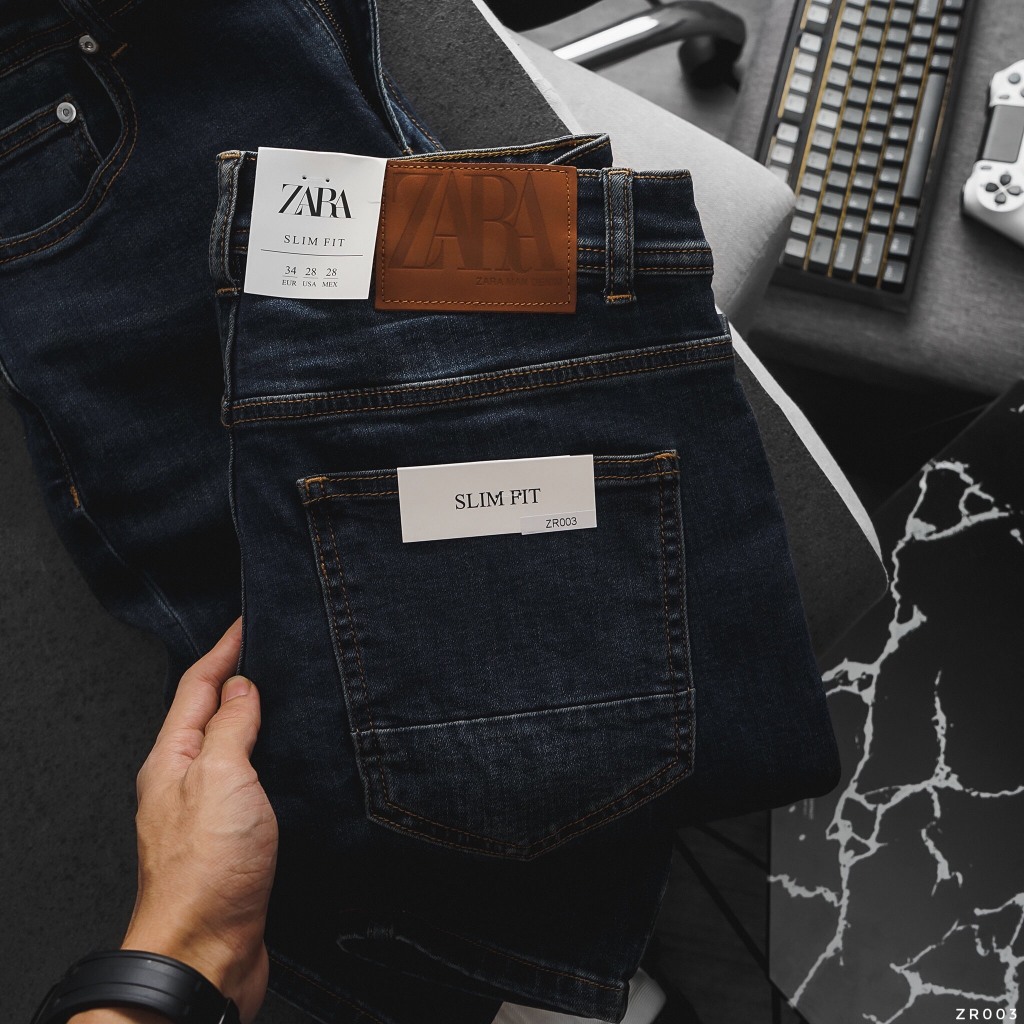 Quần Jean Nam ZARA NAVY DARK DENIM CXZAR003 Lót Viền Ống Form SlimFit Mềm Mịn Co Giãn Hàng Xịn Chính Hãng CÓ BIG SIZE
