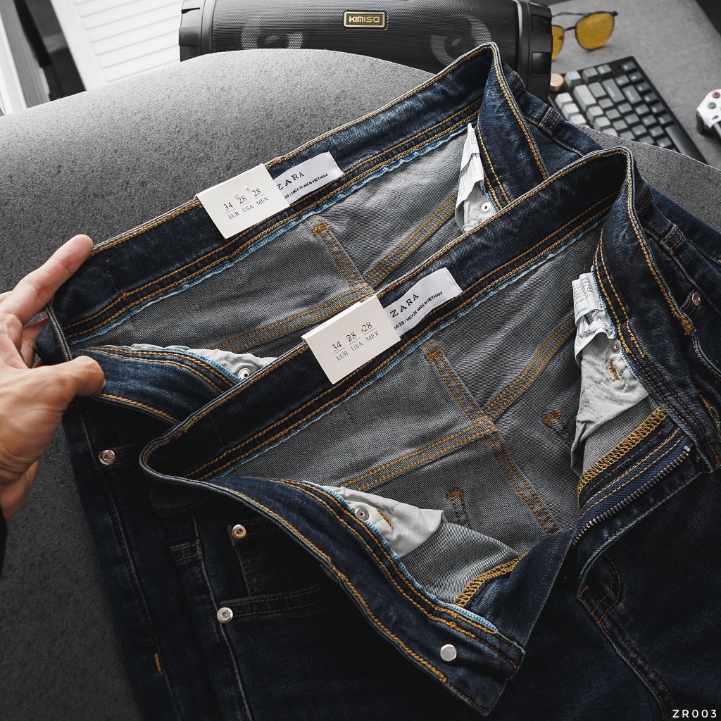Quần Jean Nam ZARA NAVY DARK DENIM CXZAR003 Lót Viền Ống Form SlimFit Mềm Mịn Co Giãn Hàng Xịn Chính Hãng CÓ BIG SIZE