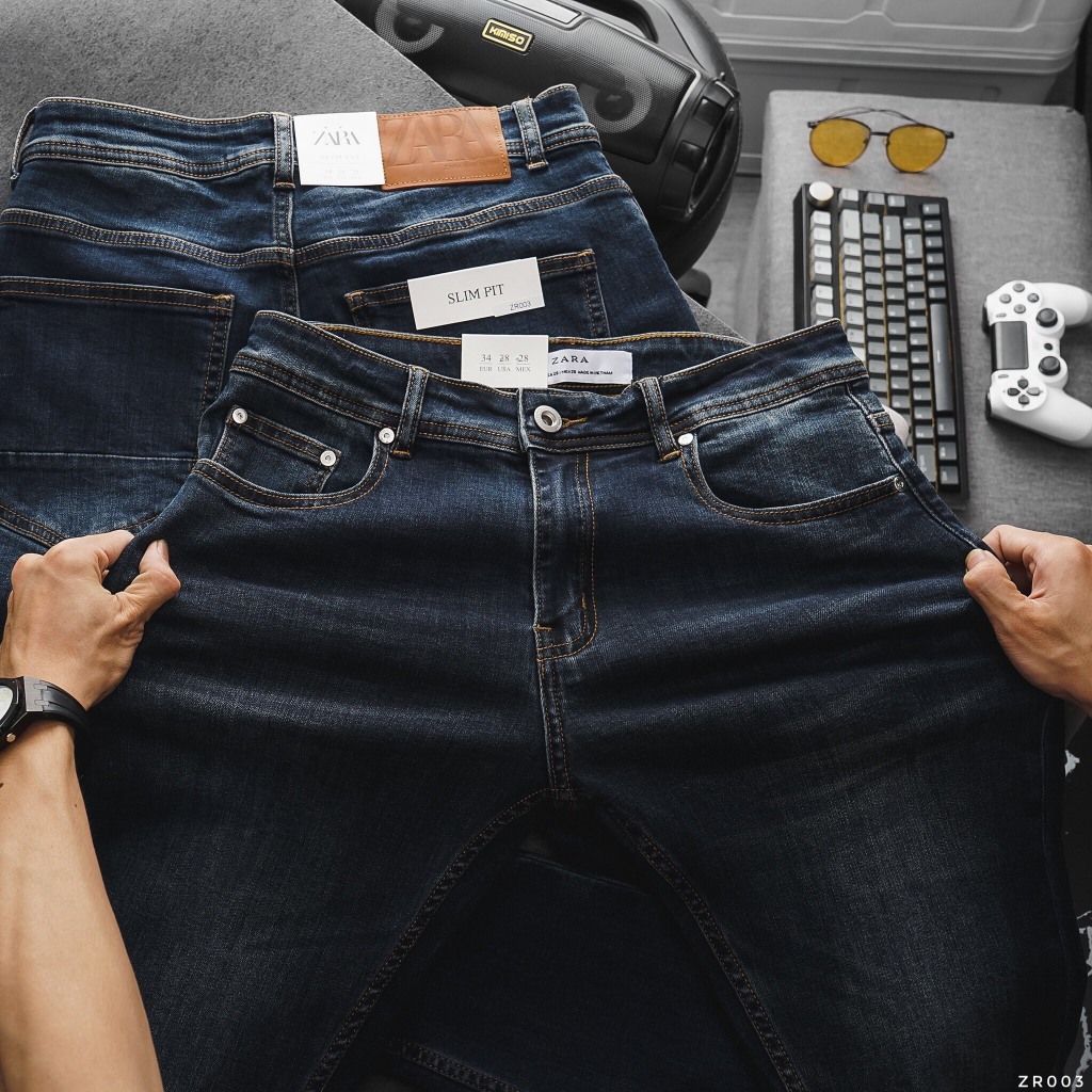 Quần Jean Nam ZARA NAVY DARK DENIM CXZAR003 Lót Viền Ống Form SlimFit Mềm Mịn Co Giãn Hàng Xịn Chính Hãng CÓ BIG SIZE