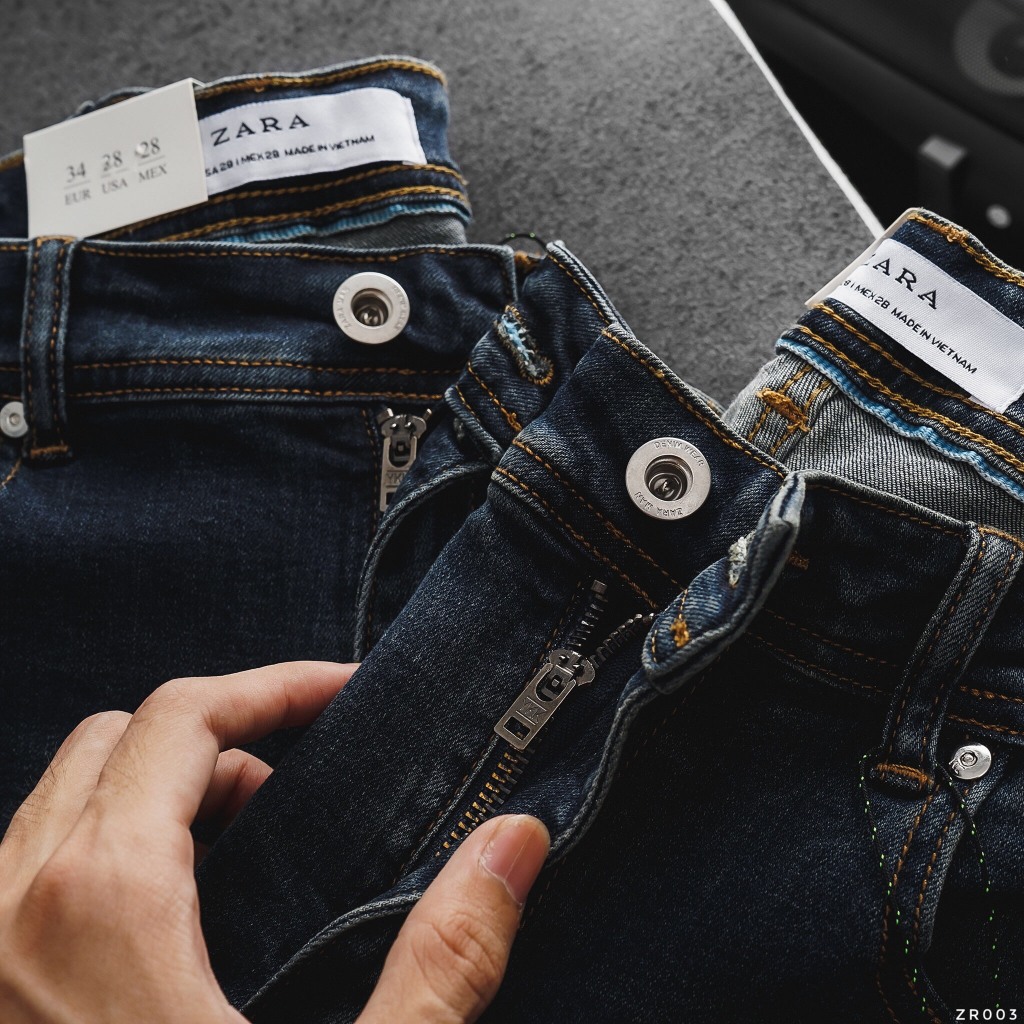 Quần Jean Nam ZARA NAVY DARK DENIM CXZAR003 Lót Viền Ống Form SlimFit Mềm Mịn Co Giãn Hàng Xịn Chính Hãng CÓ BIG SIZE