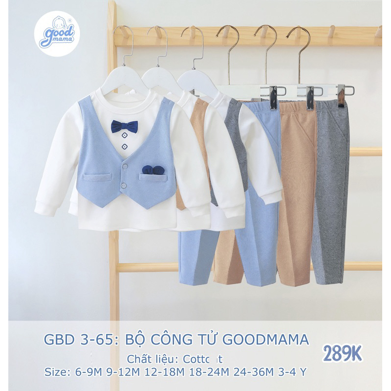 Bộ Công Tử Good Mama Cho Bé Set 3 Phụ Kiện 9-15kg