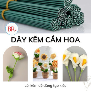 100 cành kẽm cắm hoa sáp, cành kẽm cắm hoa giấy dài 40cm