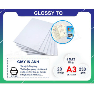 GIẤY IN ẢNH GLOSSY PHOTO A3 240G- 1 XẤP 20 TỜ