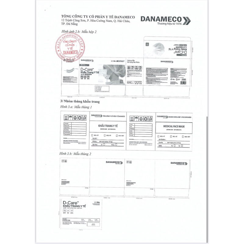 Khẩu trang y tế Danameco , gói 50 chiếc