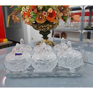 Bộ khay mứt, Set khay mứt tết thủy tinh pha lê