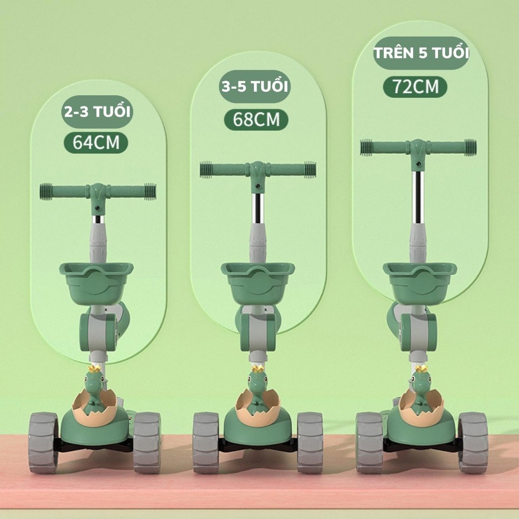 Xe Trượt Scooter Cao Cấp, Xe Chòi Chân Cho Bé 3 In 1 - Giúp Bé Vận Động Thoả Thích