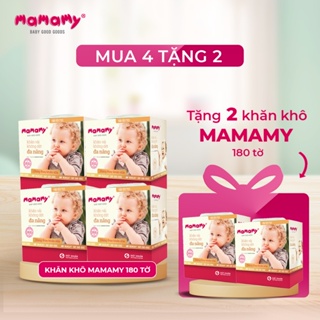 4 TẶNG 2 Combo 4 Khăn khô đa năng diệt khuẩn tia cực tím Mamamy Dùng thay