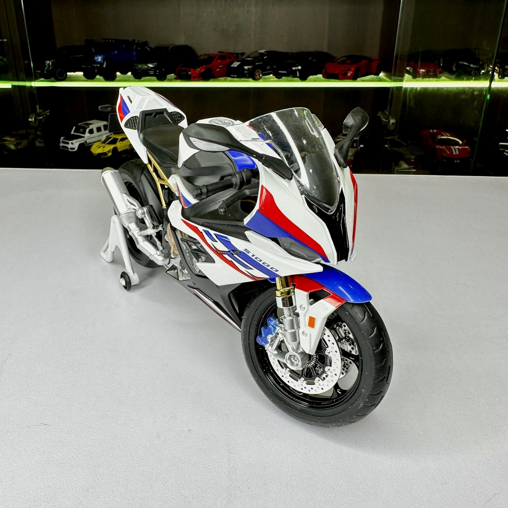 Mô hình xe mô tô BMW S1000RR tỉ lệ 1:9 có đèn dài 23cm hãng ALLOY