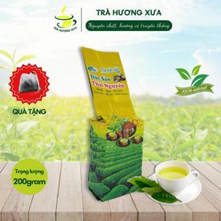 Chè xanh Thái Nguyên móc câu đặc biệt gói 200g Trà Tân Cương Thái Nguyên nõn tôm vị truyền thống Trà Hương Xưa HX02