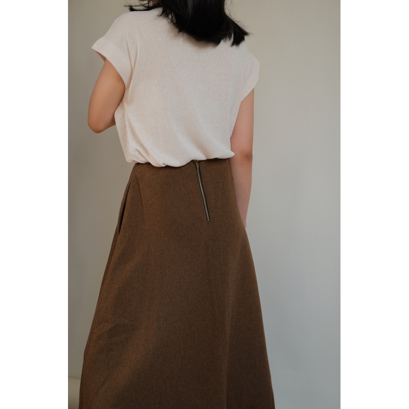 ÁIMEE - CHÂN VÁY HERRINGBONE VINTAGE