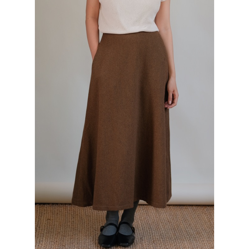 ÁIMEE - CHÂN VÁY HERRINGBONE VINTAGE