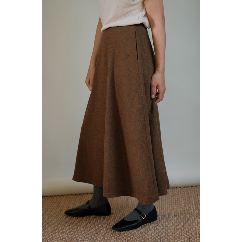 ÁIMEE - CHÂN VÁY HERRINGBONE VINTAGE