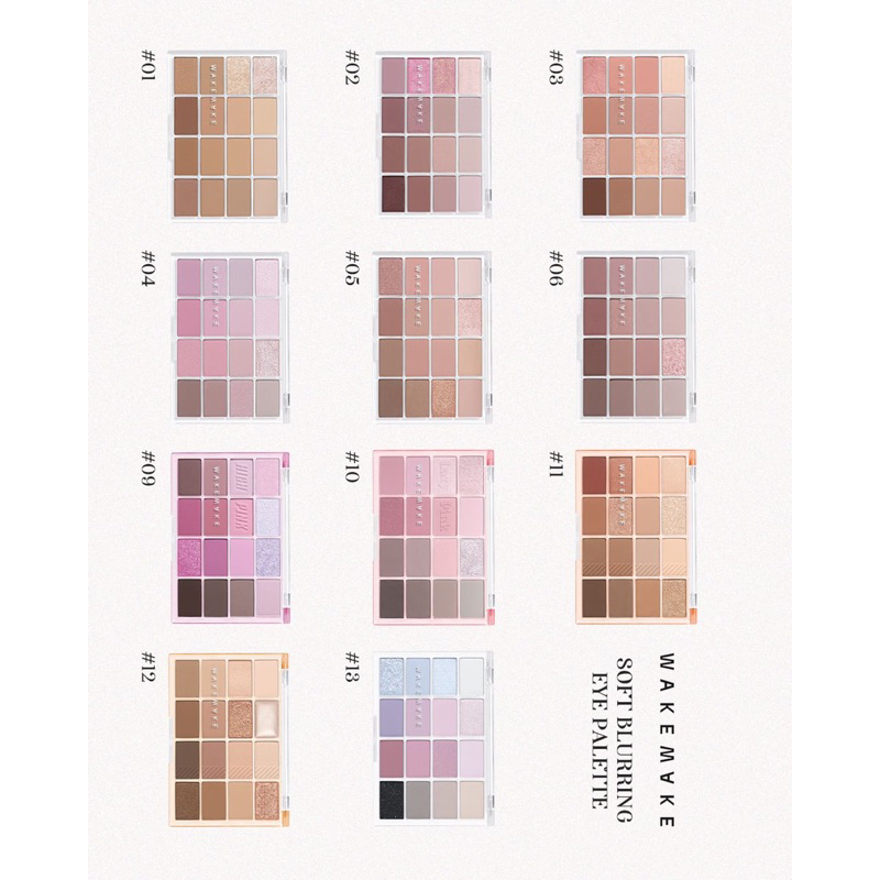 Bảng Phấn Mắt WAKEMAKE 16 Màu Hàng Nội Địa Hàn 🖤 Màu Mới BLACK HUSH