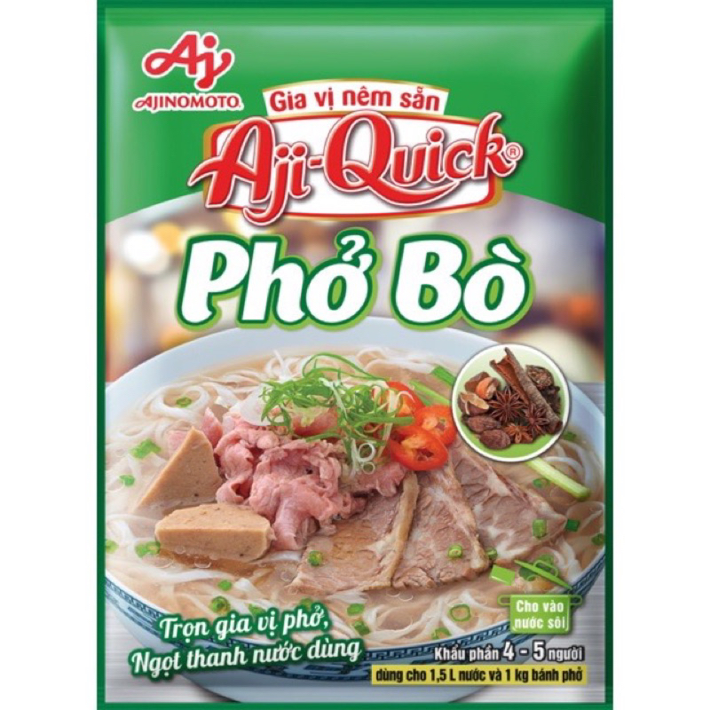 Gia vị nêm sẵn lẩu thái Aji-Quick, Bột tẩm khô chiên giòn, bún bò huế, gia vị phở bò