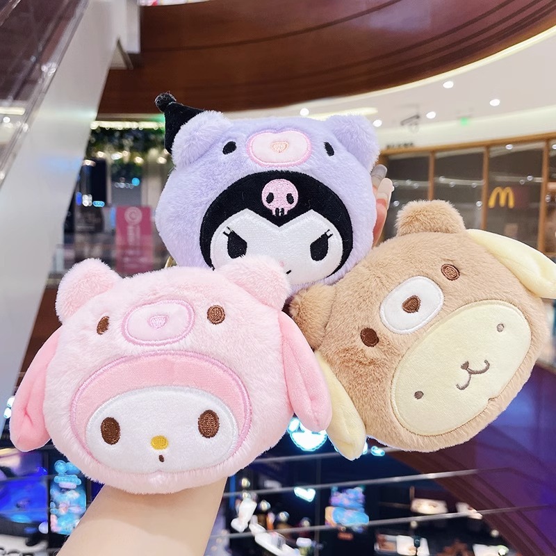 Móc khóa ví khóa kéo họa tiết nhân vật Sanrio dễ thương tiện dụng, Bóp mini Kuromi, Melody _ TingTing