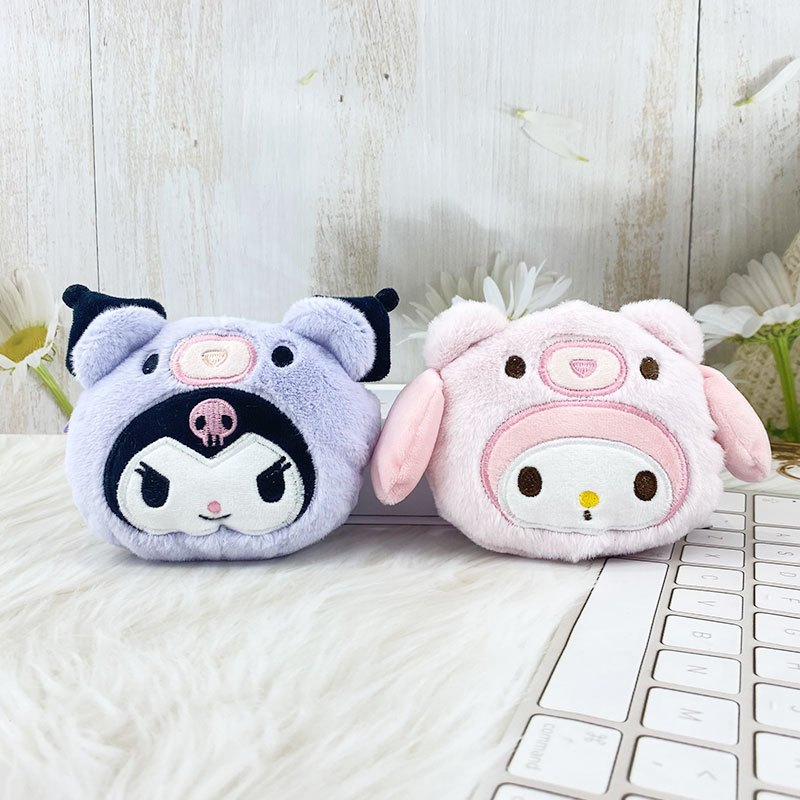 Móc khóa ví khóa kéo họa tiết nhân vật Sanrio dễ thương tiện dụng, Bóp mini Kuromi, Melody _ TingTing