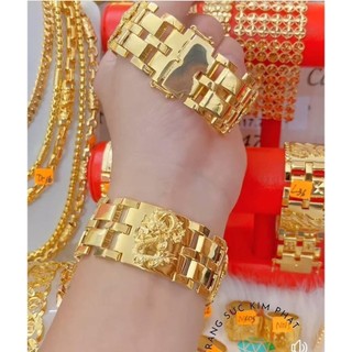 Lắc tay nam mạ vàng,lắc rồng bản to màu 24 sang trọng sáng bóng silver68