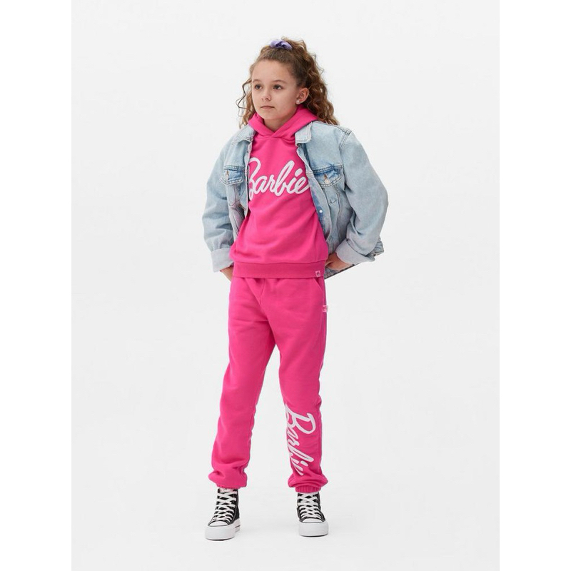 Bộ nỉ hồng 2 mẫu hoodie jogger bé gái