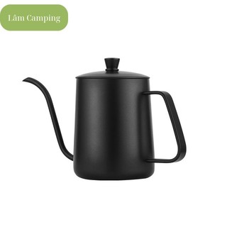 Ấm đun nước cổ ngỗng rót pha cà phê vòi dài inox 304 có nắp 250ml - 600ml bình rót cổ ngỗng
