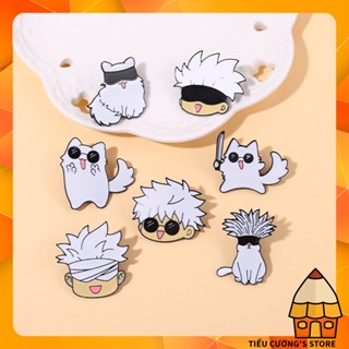  Ghim cài áo  Enamel pin  ba lô túi tote mẫu Gojo và Mèo trong Jujutsu Kaisen 