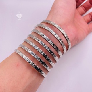 Lắc tay ximen trắng 4 li, Vòng tay ximen trắng chất liệu titan không phai màu không rỉ sét, Vòng ximen bộ 7 chiếc