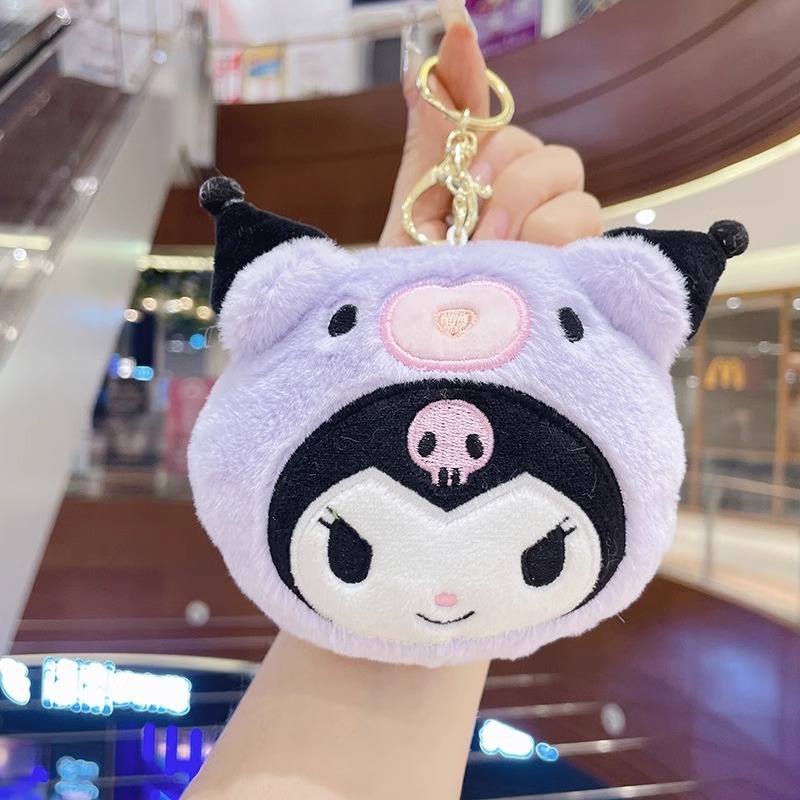 Móc khóa ví khóa kéo họa tiết nhân vật Sanrio dễ thương tiện dụng, Bóp mini Kuromi, Melody _ TingTing
