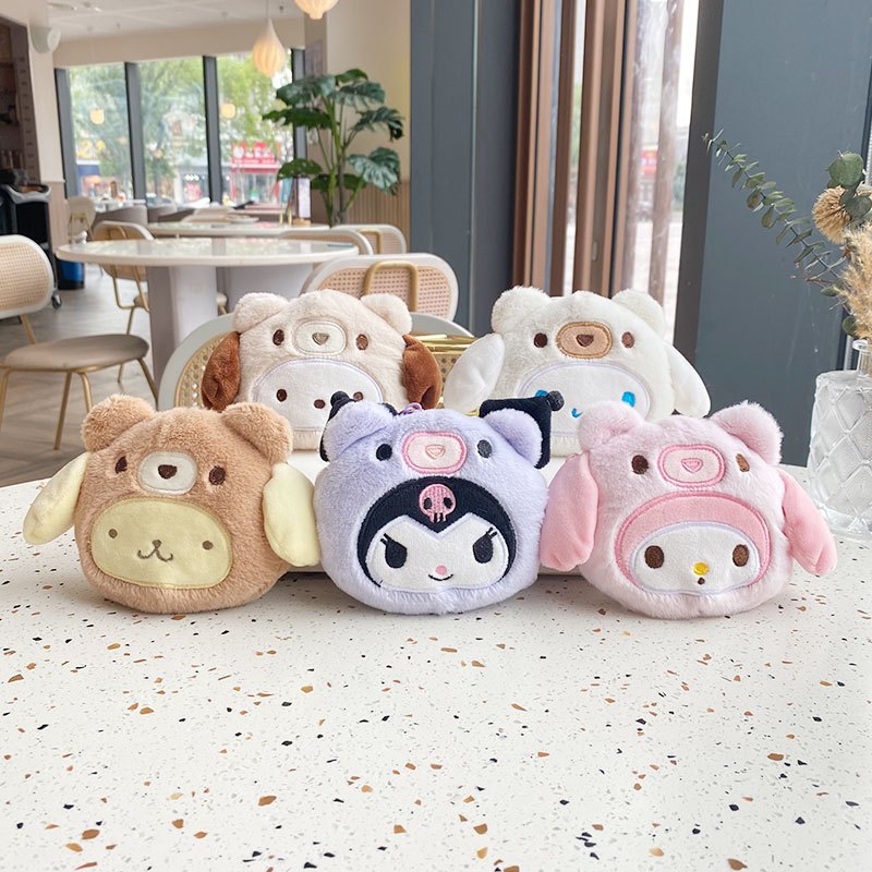 Móc khóa ví khóa kéo họa tiết nhân vật Sanrio dễ thương tiện dụng, Bóp mini Kuromi, Melody _ TingTing