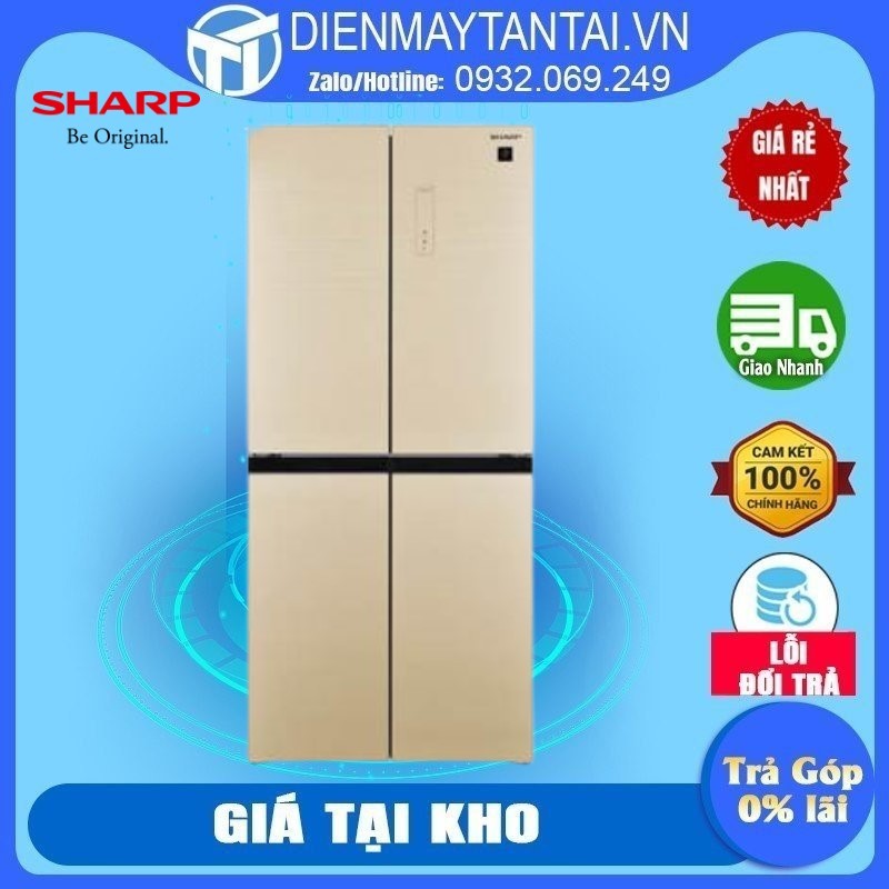 SJ-FXP480VG-CH - Tủ lạnh Sharp Inverter 401 lít SJ-FXP480VG-CH , Chuông báo khi quên đóng cửa - giao miễn phí HCM