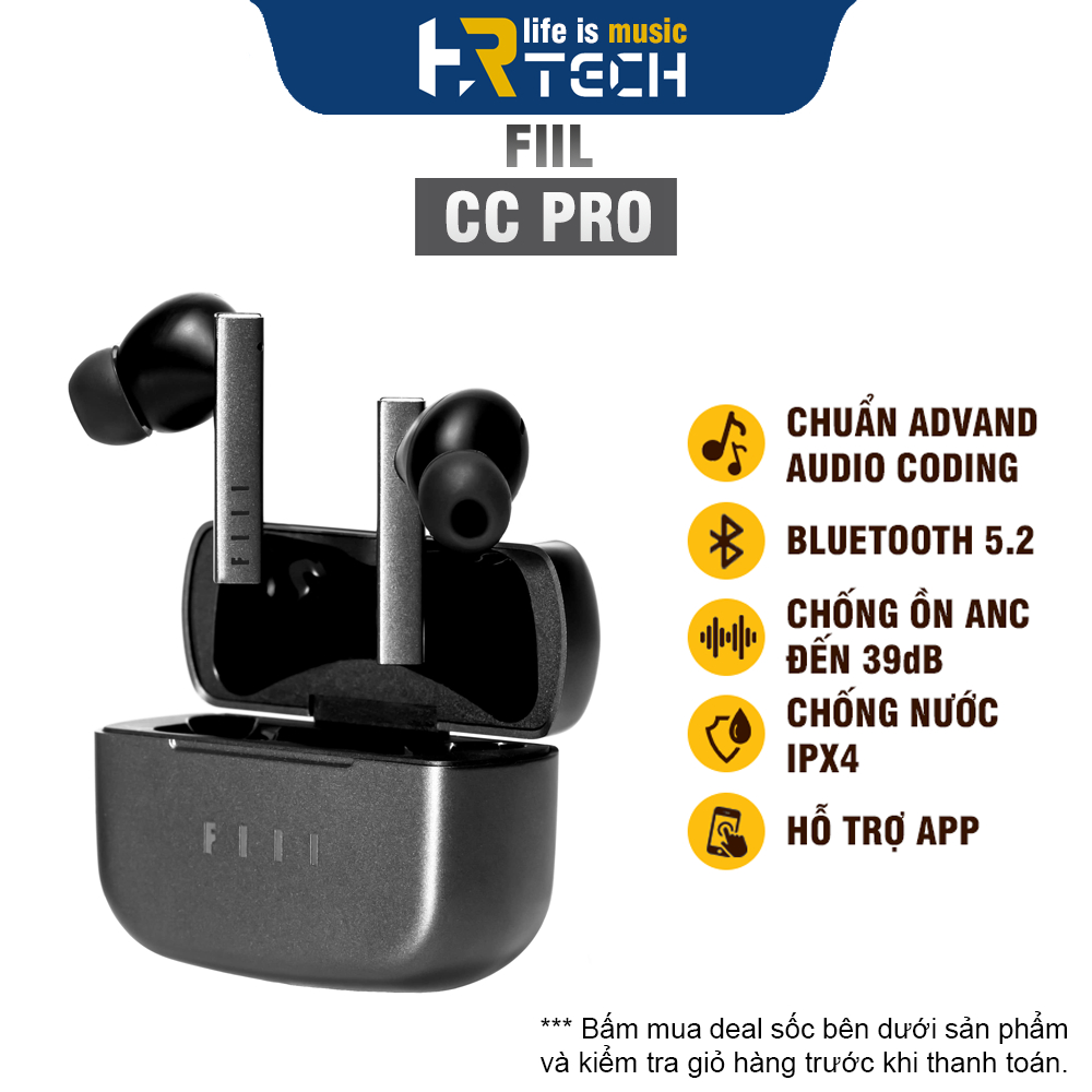 Tai Nghe Không Dây FIIL CC Pro Quốc Tế Chống ồn ANC Bluetooth 5.2 Pin 30 giờ