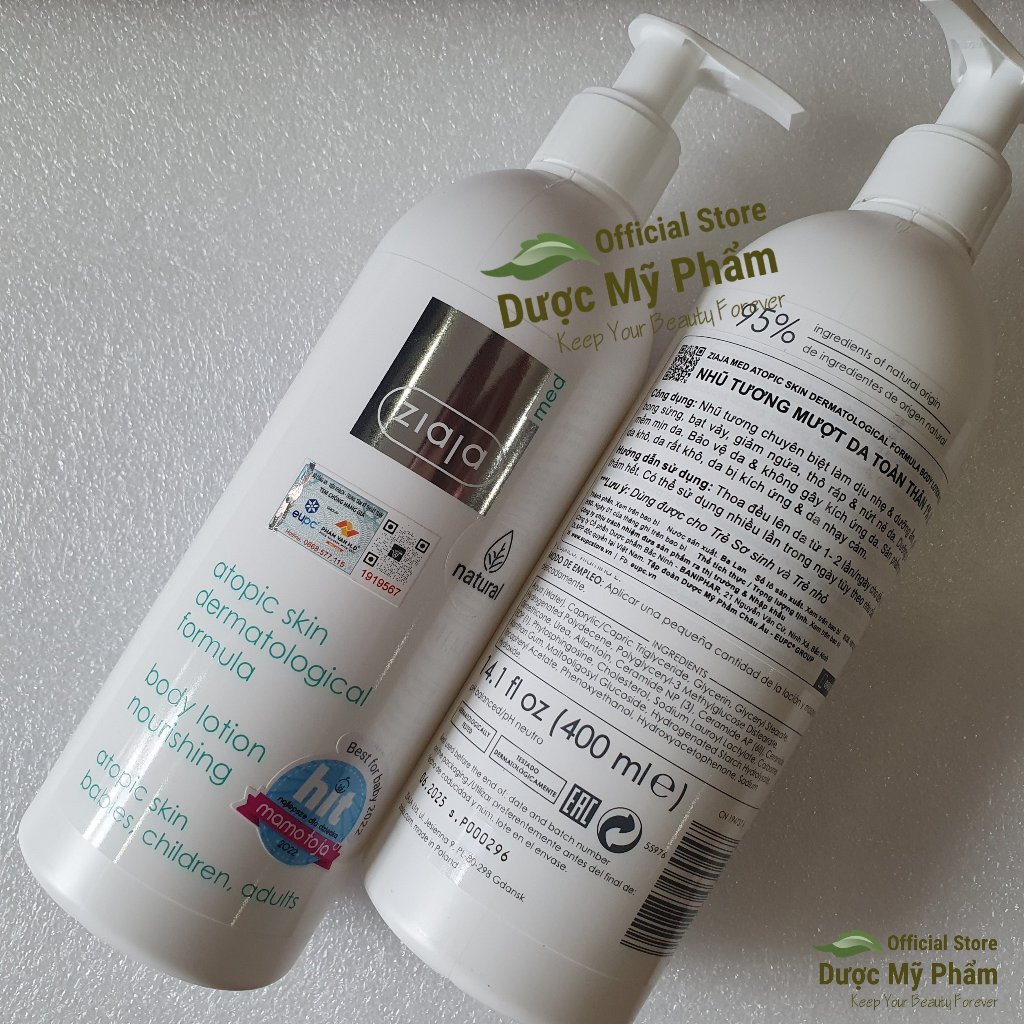 Nhũ Tương Dưỡng Ẩm Da ZIAJA 1% URE - Ziaja Med Atopic Skin Dermatological Formula Body Lotion Nourishing 400ml