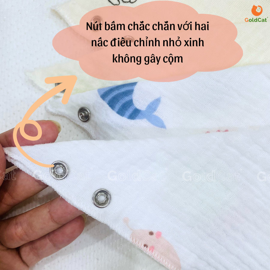 Yếm Tam Giac Muslin Cao Cấp Cho Bé Trai, Bé Gái